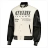 San Diego Padres PLEASURES Varsity Jacket White & Black