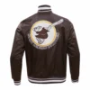 San Diego Padres Retro Classic Full-Snap Satin Varsity Brown Jacket 1