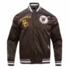 San Diego Padres Retro Classic Full-Snap Satin Varsity Brown Jacket
