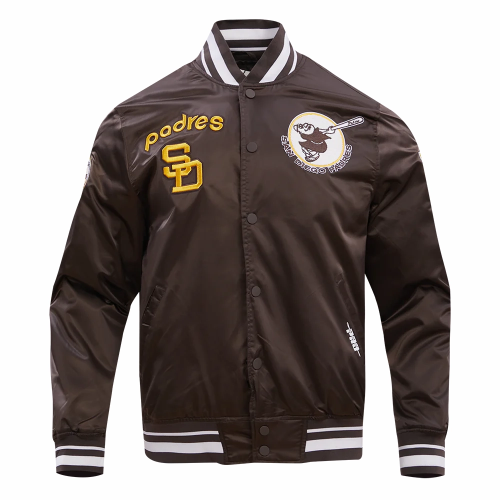 San Diego Padres Retro Classic Full-Snap Satin Varsity Brown Jacket