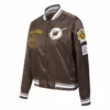 San Diego Padres Retro Classic Women’s Full-Snap Satin Varsity Brown Jacket 2