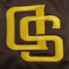 San Diego Padres Script Tail Full-Snap Satin Varsity Brown Jacket 4