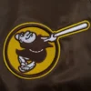 San Diego Padres Script Tail Full-Snap Satin Varsity Brown Jacket 5