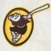San Diego Padres Script Tail Full-Snap Satin Varsity Cream Jacket 4