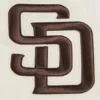 San Diego Padres Script Tail Full-Snap Satin Varsity Cream Jacket 5