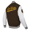 San Diego Padres Script Tail Wool & Leather Varsity Jacket 1