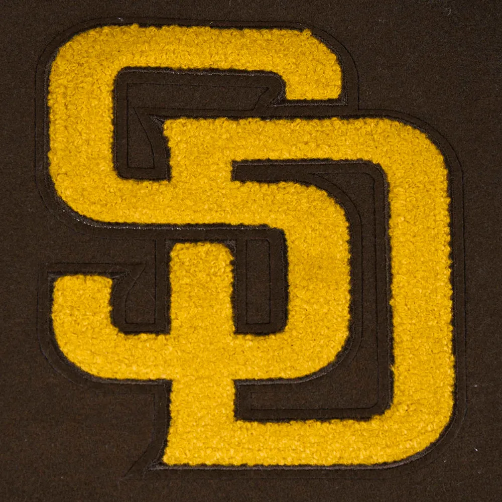 San Diego Padres Script Tail Wool & Leather Varsity Jacket 4