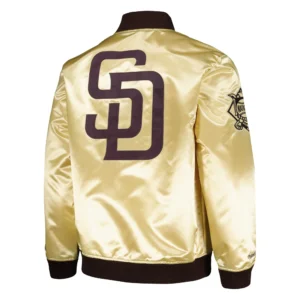 San Diego Padres Team OG 2.0 Satin Full-Zip Varsity Gold Jacket 1