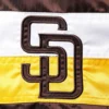 San Diego Padres The Ambassador Satin Varsity Brown Jacket 3