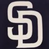 San Diego Padres Two Tone Handcrafted Logo NavyGray Wool Varsity Jacket 2