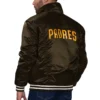 San Diego Padres X Silver Satin Trucker Brown Varsity Jacket 1