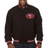 San Francisco 49ers One Color Black Wool Varsity Jacket