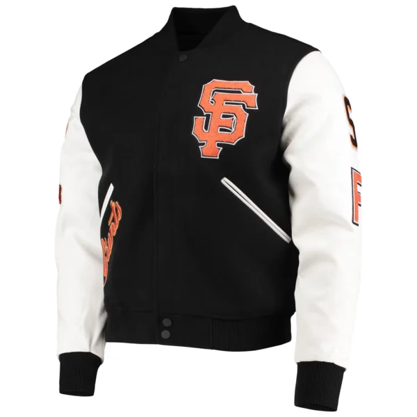San Francisco Giants Classic Logo Black & White Varsity Jacket