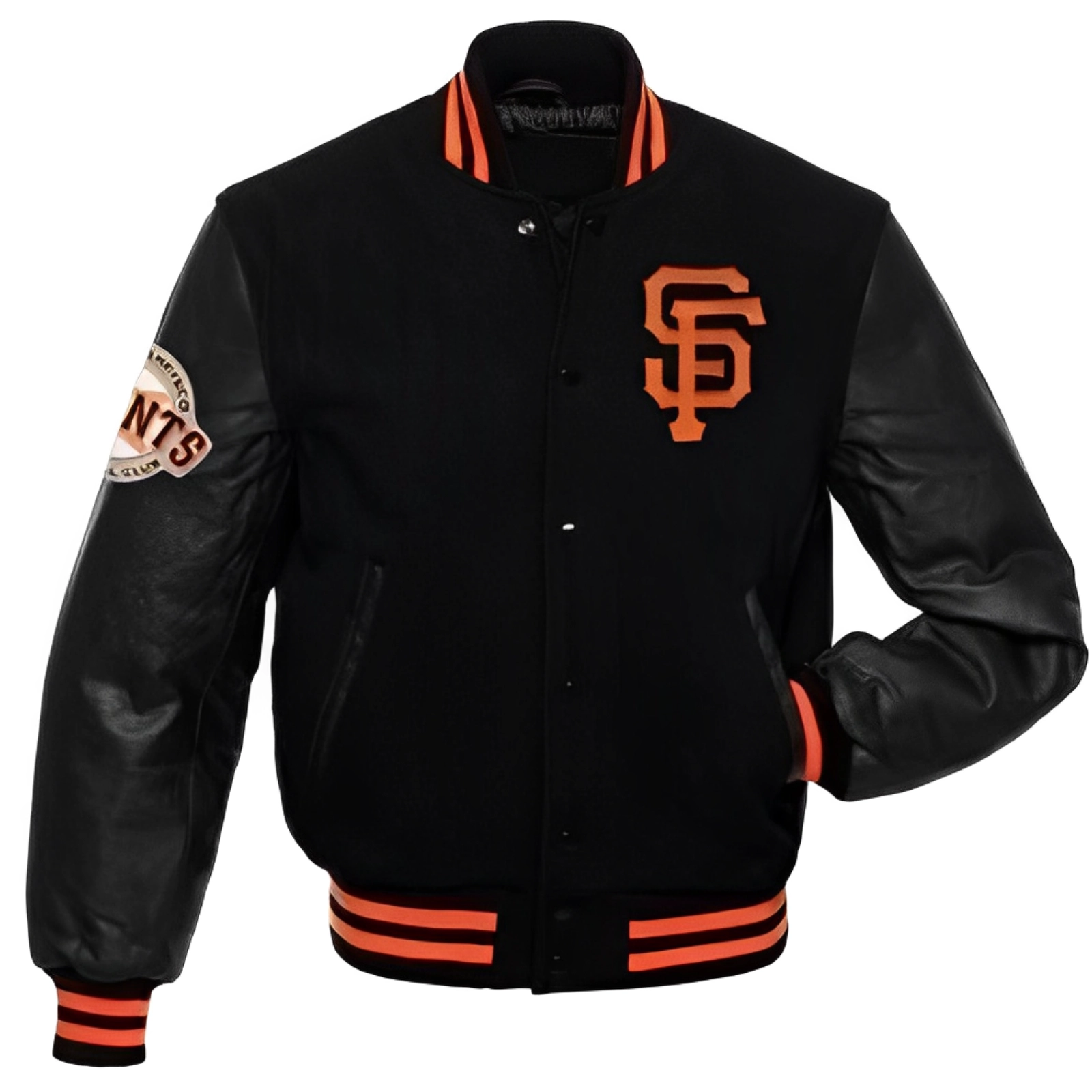 San Francisco Giants Letterman Black Wool & Leather Varsity Jacket
