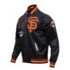 San Francisco Giants Mashup Black Satin Varsity Jacket