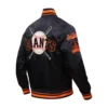 San Francisco Giants Mashup Black Satin Varsity Jacket 2