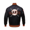 San Francisco Giants Mashup Black Satin Varsity Jacket 3