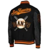San Francisco Giants Mashup Logo Black Varsity Jacket 1