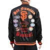 San Francisco Giants Old English Full-Snap Satin Varsity Black Jacket 2