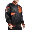 San Francisco Giants Old English Full-Snap Satin Varsity Black Jacket 3