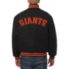 San Francisco Giants One Color Handcrafted Logo Black Wool Varsity Jacket 1 - Copy