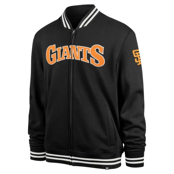 San Francisco Giants Pack Pro Camden Full-Zip Track Varsity Black Jacket