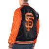 San Francisco Giants Renegade BlackOrange Satin Varsity Jacket 1