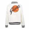 San Francisco Giants Retro Classic Women’s Full-Snap White Satin Varsity Jacket 2