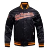San Francisco Giants Script Tail Black Satin Varsity Jacket 2