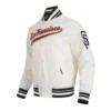 San Francisco Giants Script Tail White Satin Varsity Jacket 2