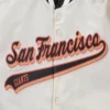 San Francisco Giants Script Tail White Satin Varsity Jacket 4