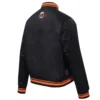 San Francisco Giants Script Tail Women’s Full-Snap Satin Varsity Black Jacket 3