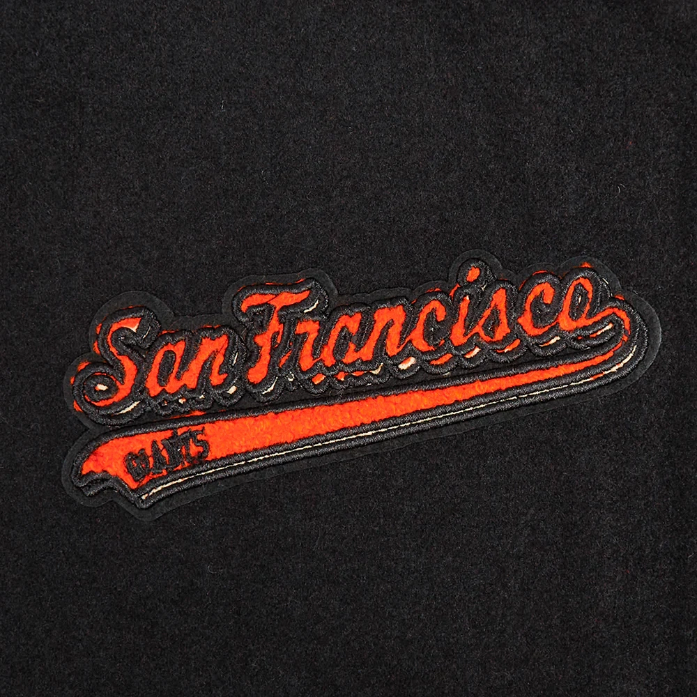 San Francisco Giants Script Tail Women’s Wool & Leather Varsity Jacket 5