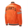 San Francisco Giants Slider Full Snap Orange Satin Varsity Jacket 1