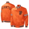San Francisco Giants Slider Full-Snap Orange Satin Varsity Jacket 2