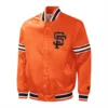 San Francisco Giants Slider Full-Snap Orange Satin Varsity Jacket