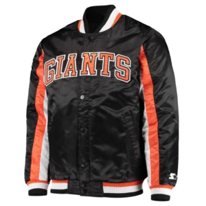 San Francisco Giants The Ace Black Satin Varsity Jacket