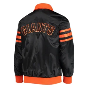 San Francisco Giants The Captain II Black Satin Varsity Jacket 1