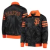 San Francisco Giants The Captain II Black Satin Varsity Jacket 3