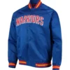 San Francisco Warriors Throwback Wordmark Classics Full-Snap Satin Jacket