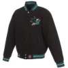 San Jose Sharks One Color Black Varsity Jacket