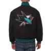 San Jose Sharks Wool Varsity Jacket Black 1