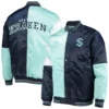 Seattle Kraken The Leader Navy Blue Varsity Jacket 3