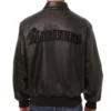 Seattle Mariners Full Black Leather Bomber Varsity Jacket For Men's