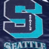 Seattle Mariners Mashup Full-Snap Satin Varsity Navy Jacket 5