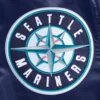 Seattle Mariners Mashup Full-Snap Satin Varsity Navy Jacket 7