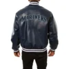 Seattle Mariners Real Full Leather Navy Varsity Jacket 1