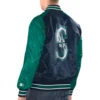Seattle Mariners Renegade Satin Varsity NavyAqua Jacket 1