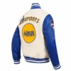 Seattle Mariners Retro Classic WhiteBlue Wool & Leather Varsity Jacket 3