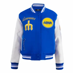 Seattle Mariners Retro Classic Women’s Wool & Leather Varsity BlueWhite Jacket